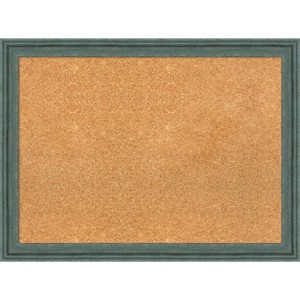 Amanti Art 31"x23" Upcycled Wood Frame Natural Cork Board Teal/Gray : Wall Mounted, Large, Office Bulletin Board - 1 of 4
