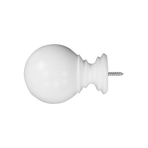 Lumi Home Furnishings Mix and Match Wood Ball Finials White Wood Rod Pole 2ct - 1 of 4