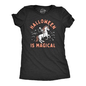 Womens Halloween Is Magical T Shirt Funny Scary Season Fantasy Lovers Tee For Ladies - Crazy Dog Women's T Shirt - 1 of 4