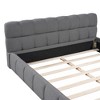 Queen Size Platform Bed Frame with Fabric Upholstered Headboard and Wooden Slats Support, Fully Upholstered Foundation - 3 of 4