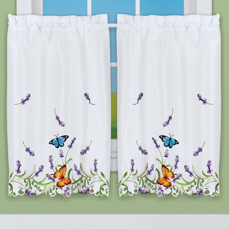 Collections Etc Lavender And Butterflycurtains, 2 of 4