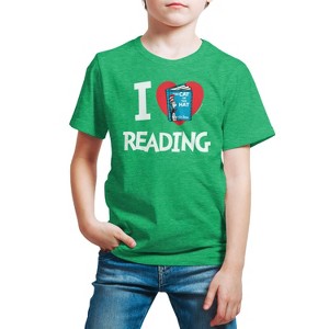 Boys' - Dr. Seuss - The Cat In The Hat Book Cover I Love Reading Short Sleeve Graphic T-Shirt - 1 of 4