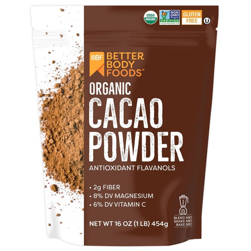 BetterBody Foods Organic Cacao Powder - 16oz, 1 of 9