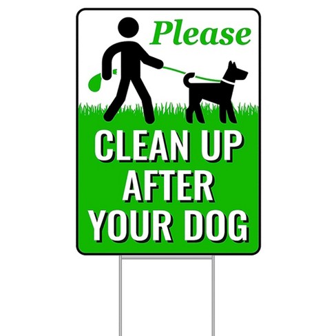 Signs Authority 12" x 9" Clean Up After Your Dog Signs with Metal H-Stake - image 1 of 4