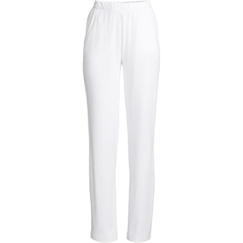 Lands' End Women's Plus Size Sport Knit High Rise Elastic Waist Pull On  Pants - 3x - White : Target