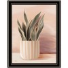 HomeRoots Striped Bohemian Plant Black Framed Print Wall Art - 4 of 4