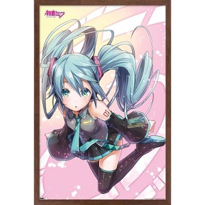Trends International Hatsune Miku - Pink Circles Framed Wall Poster Prints - 1 of 4