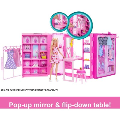 Barbie Dream Closet Pink Glitter Playset with Accessories