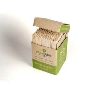 Amber Sports 5.5” Wooden Coffee Stirrers, 500 Count, Disposable, Compostable, Eco-Friendly, Organic, Biodegradable, Vegan-Friendly - 1 of 4