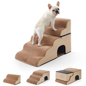 Wide Dog Stairs with Tunnel / 5-Step Foam Pet Ramp - 1 of 4