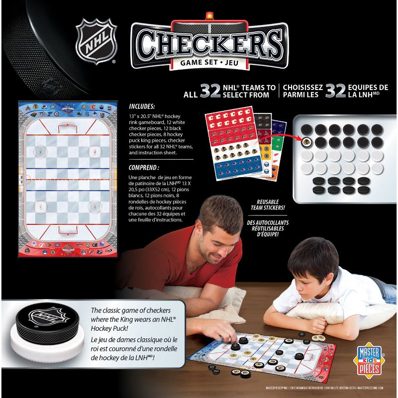 MasterPieces Officially licensed NHL League-NHL Checkers Board Game for Families and Kids ages 6 and Up, 4 of 7