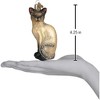 Old World Christmas Hanging Glass Tree Ornament, Siamese Cat - 3 of 3