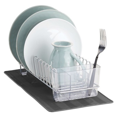 Mdesign Metal Kitchen Sink Dish Drying Rack / Mat, Grid Design : Target