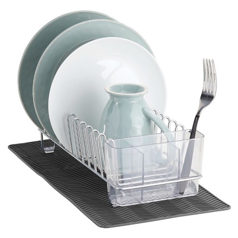 Mdesign Steel Dish Drying Rack/drainer Storage Organizer, Set Of 2,  Chrome/gray : Target