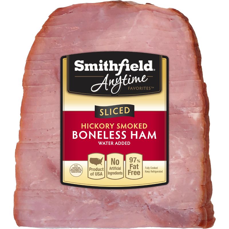 Smithfield Anytime Favorites Sliced Hickory Smoked Boneless Ham - 2-2.75lbs - price per lb, 1 of 10