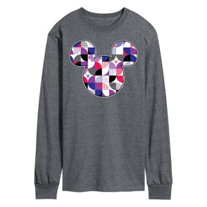 Men's - Disney - Mickey Mouse Geometric Logo Long Sleeve Graphic T-Shirt - 1 of 4