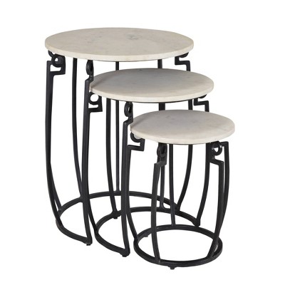 Set of 3 Amsterdam Nesting Tables Black - Treasure Trove Accents