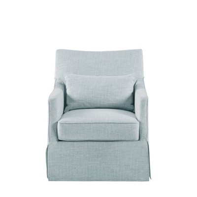 London Skirted Swivel Chair Light Blue - Martha Stewart : Target