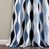 Lush Décor Mid Century Geo Light Filtering Window Curtain Panels Blue/Navy 52X84 Set - 3 of 4