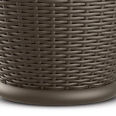 Java Brown Resin Wicker Round Indoor/Outdoor Planter Set