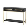 VYNXARIA Entryway Table, Console Table with Two Drawers, Retro Hallway Table with Striking Geometric Design for Entryway and Living Room (Black) - 4 of 4