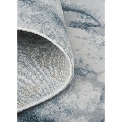 Gray Abstract Stain-Resistant Rectangular Area Rug