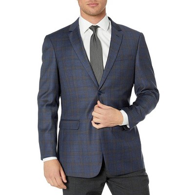 Adam Baker Men's 520215/8-100% Wool Ultra Slim Fit Sport Coat - Solid Navy - 46L