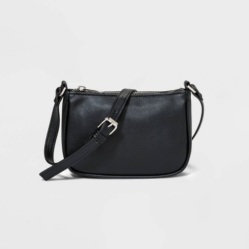 Black Pebble Leather Strap Shoulder to Crossbody Lengths 1 