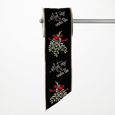 15'L Sullivans Black & Gold Mistletoe Ribbon, Multicolored