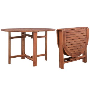 vidaXL Dining Table Brown Solid Acacia Wood Medium Foldable - 1 of 2