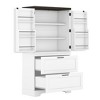 TIRAMISUBEST Farmhouse Style Wooden Kitchen Pantry Cabinet with Sturdy Frame with Inside Door Storage Divider with Drawers for Living Room, Entryway - 3 of 4