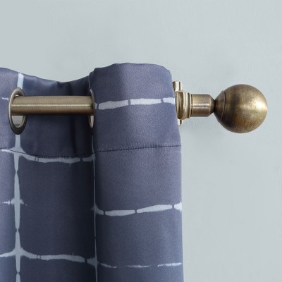 Navy Shibori Print Blackout Grommet Curtain Panel 40" x 63"