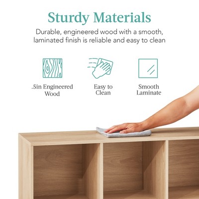 Light Oak 6-Cube Storage Organizer with Laminated Finish