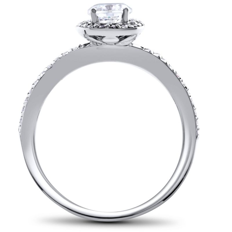 Pompeii3 1ct Diamond Engagement Ring Cushion Halo 14K White Gold, 2 of 5