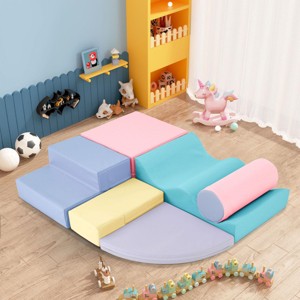 SEVOBAL Baby Activity Gyms 6 Piece Soft Climbing Set for Toddlers Crawling and Play, Blue, 25.83"*21.33"*17" - 1 of 4