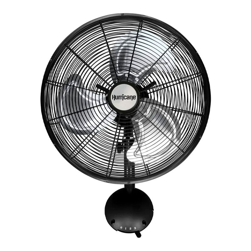 Hurricane 16 Inch Pro High Velocity Corded Electric Classic Oscillating Wall Mount Fan with 3 Speed Settings for Air Circulation, Black, 1 of 7