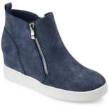 Journee Collection Womens Pennelope Round Toe Double Zip Wedge Sneakers