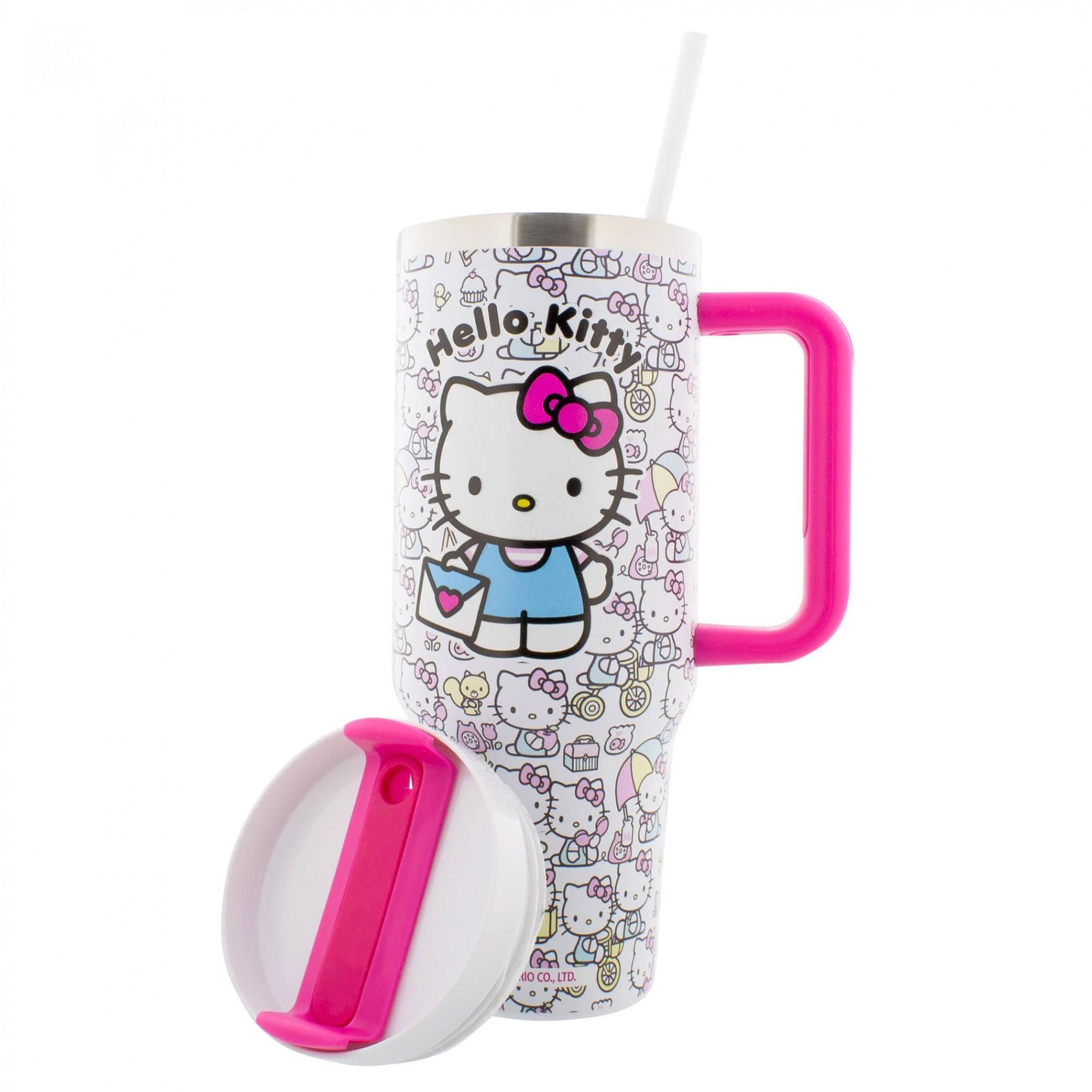 Fast Forward Sanrio Hello Kitty 40oz Stainless Steel Tumbler with Handle, Lid, & Straw