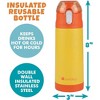 Bentology Stainless Steel 13oz Insulated Water Bottle - Reusable Spill Proof BPA-Free, Fits in Most Lunch Boxes - Keeps Drinks Colder - Yellow & - 2 of 4