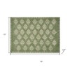 19" Set of Four Green And Cream Geometric Medallion Cotton Placemats - 3 of 4