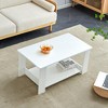 FONTOI Dining Table, Rectangular Dining Table with Open Shelf, Double-Layered Center Table for Home Office, White, 21.7"*16.5"*35.4" - 4 of 4
