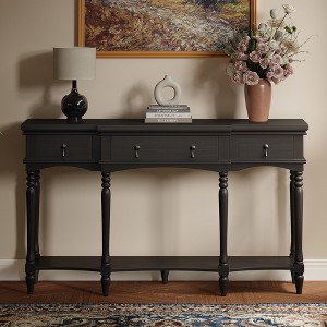 KTMBDW Console Sofa Table with 3 Drawers & Bottom Shelf, Retro Entryway ...