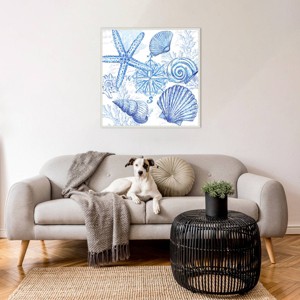 Amanti Art Coastal Sketchbook Shell Toss by Tre Sorelle Studios Framed Canvas Wall Art Print - 1 of 4