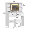 Makeup Vanity with Sliding Mirror, 3 Lighting Modes Adjustable Vanity Desk with Charging Station and Soft Cushioned Stool - 4 of 4