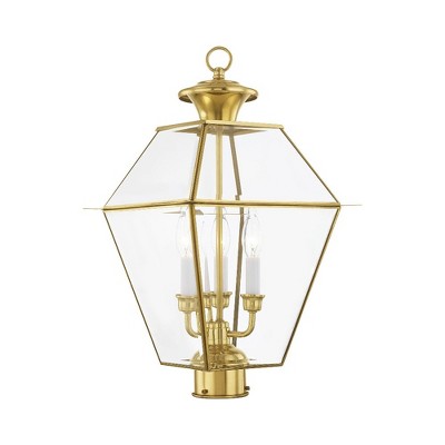 Livex Lighting Westover 3 - Light Post Light in  Polished Brass