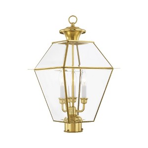 Livex Lighting Westover 3 - Light Post Light in  Polished Brass - 1 of 4