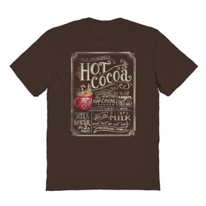 Rerun Island Men's Christmas Old Fashioned Hot Cocoa Short Sleeve Graphic Cotton T-shirt - 1 of 1