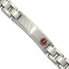 Chisel Stainless Steel Brushed and Polished with Red Enamel Medical ID 8.25" Bracelet - 2 of 4