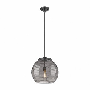 Athens Deco Swirl - 1 Light Stem Hung Pendant In Industrial Style-14.88 Inches Tall and 13.75 Inches Wide - 1 of 1