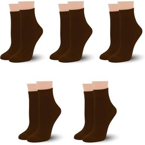 SERISIMPLE Women Thin Viscose Bamboo Above Ankle Sock Breathable Lightweight Classic Crew Casual 5 Pairs - 1 of 4